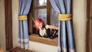 Elf Thieve Stuck on a Window Warcraft Hentai Parody - porn video