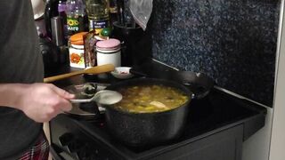 Cream soup with lentils and eggplant - porn video